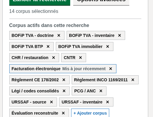 Gros plan des corpus actifs